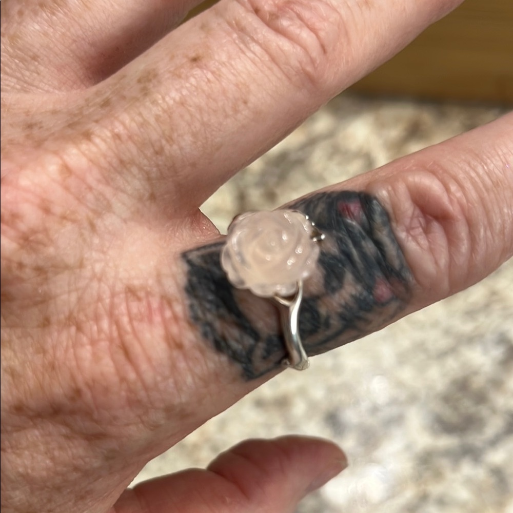 Elegant Estate Silver Rose Ring